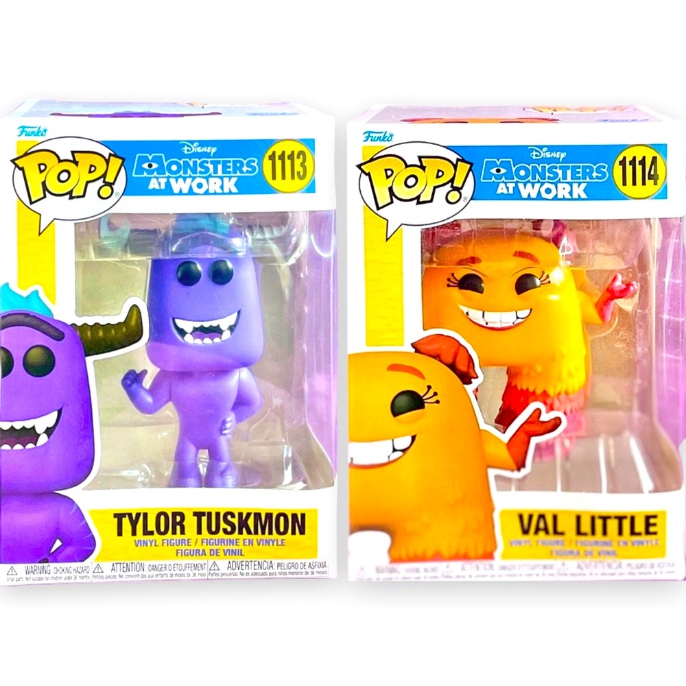 🆕 2 FUNKO POP! FIGURES - MONSTERS AT WORK - TYLOR TUSKMON + VAL LITTLE ~ Disney